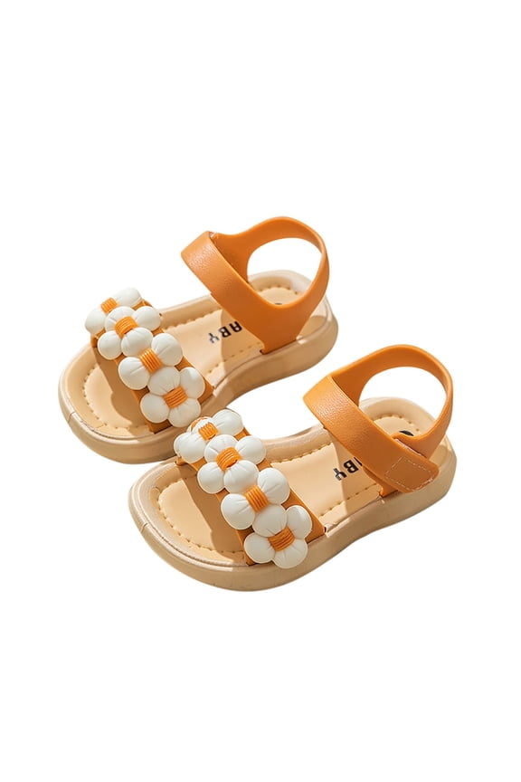 Girls Dressy Sandals, Glitter Bow Sandals for Kids, Toddler Girls Floral Hook and Loop Sandals Soft Sole Princess Outdoor Beach Shoes