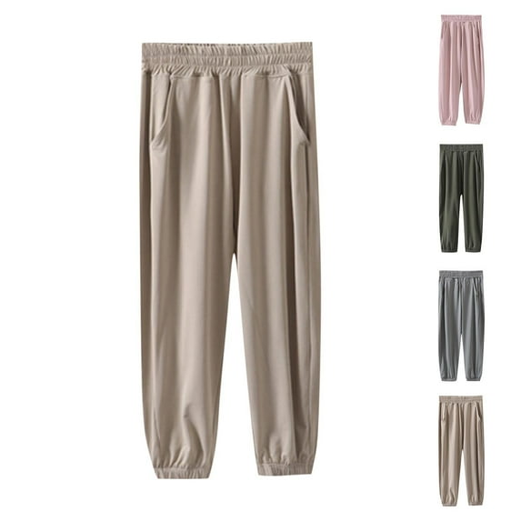 QNANSPI Girls Jogger Pants,Casual Pants for Girls,Boys' Summer Solid Color Loose Thin Breathable Pants Elastic Sports Pants Mosquito Proof Pants Casual Outerwear Pants Air-conditioned Pants