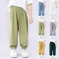 thumbnail image 1 of QNANSPI Girls Jogger Pants,Casual Pants for Girls,Children's Summer Solid Color Elastic Waistband Pocket Casual Sports Full Length Pants for Kids, 1 of 4