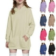 thumbnail image 1 of QNANSPI Girls and Toddlers Sweatshirt,Pullover Sweatshirts for Kids,Girls Hoodies Kids Long Pullover Hooded Sweatshirt Long Hoodies for Girls Hoodie Dress with Pockets for 5-14 Years, 1 of 4
