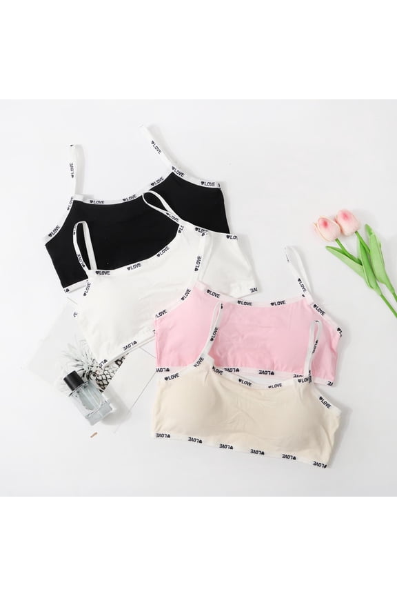 Girls Training Bras,Cami Bra for Girls,Teens First Bralette Wirefree Comfortable Breathable Soft Cup Light Support Seamless Training Bra