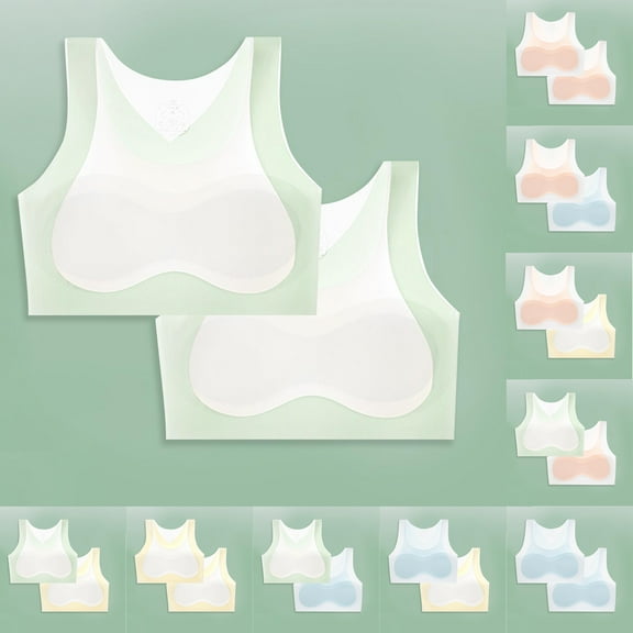 QNANSPI Girls Training Bras,Multi Packs Bra for Girls,Posture Support Bra Multi Packs for Girls 7-14 Years Seamless Wireless Comfortable Training Bralette