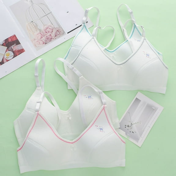 QNANSPI Girls Training Bras,Seamless Bra for Girls,Teens First Bralette Wirefree Comfortable Breathable Soft Cup Light Support Seamless Training Bra