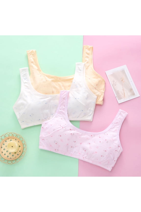 Girls Training Bras,Seamless Bra for Girls,Teens First Bralette Wirefree Comfortable Breathable Soft Cup Light Support Seamless Training Bra