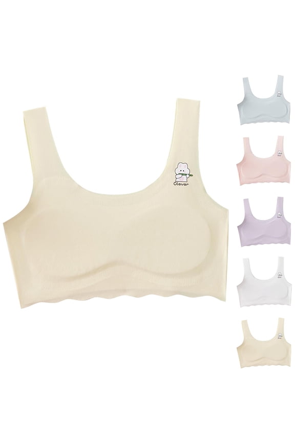 Girls Training Bras,Seamless Bra for Girls,uilt-In Support Bralette for Tweens Wicking Comfortable Wirefree Seamless Print Training Bra