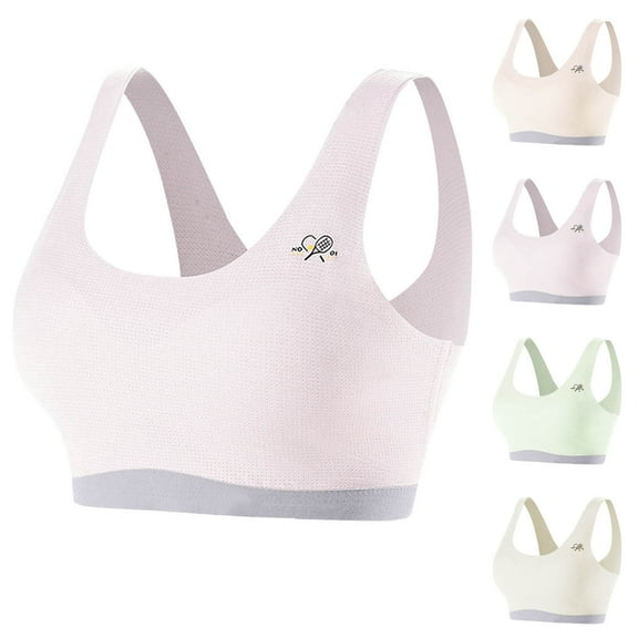 QNANSPI Girls Training Bras,Sports Bra for girls, Sports Bra for Girls 9-18 Years Wirefree Comfortable Built in Support Breathable Seamless Crop Top