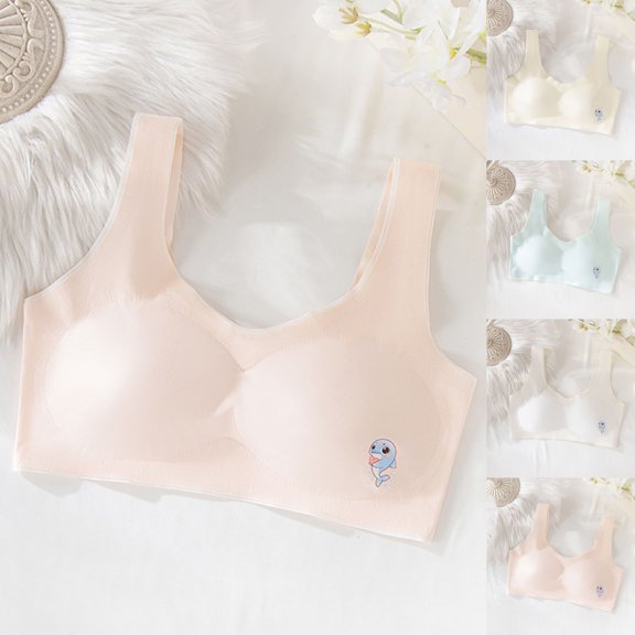 QNANSPI Girls Training Bras,Sports Bra for girls,Maximum Support Racerback for Teens 12-18 Years Wireless Comfortable Removable Cups Wicking Sports Top