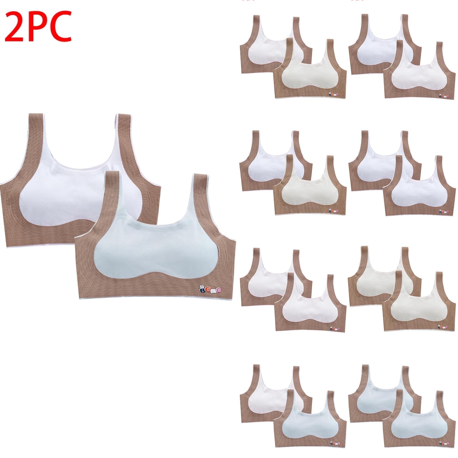 QNANSPI Girls Training Bras,Sports Bra for girls,Seamless Sports Bra ...
