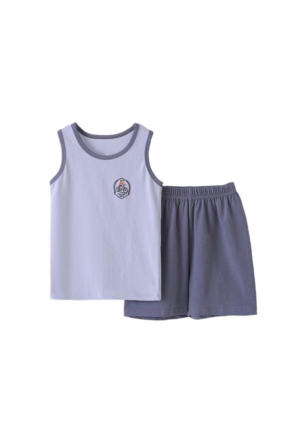Kids Clothes, Boys Outfits, Big Kids Boys Girls Summer Cloud Soft Breathable Sleeveless Base Tank Top Elastic Waist Shorts Casual 2 Piece Set 5-15Y