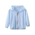 thumbnail image 1 of QNANSPI Kids Sun Protection Jacket, Windbreaker Hodded Jacket, Kids 1-15 Years UPF50+ Kids Solid Color Long Sleeve Hooded Zip Up Protection Coat Big Kids Outdoor Breathable Hooded, 1 of 4