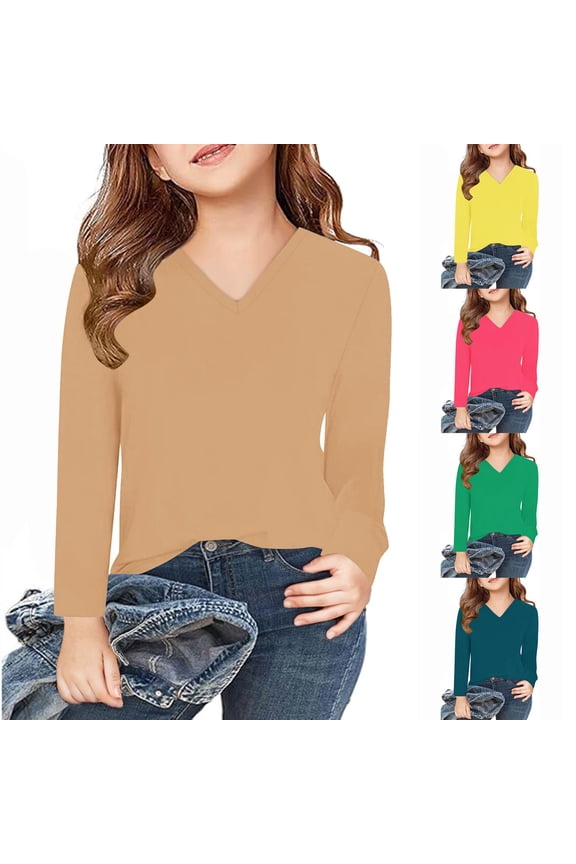 Long Sleeve Tops for Boys and Girls,Girls Long Sleeve Base Shirt, Long Sleeve Prints Shirts Cute Crewnecks Dressy Casual Blouses Clothes