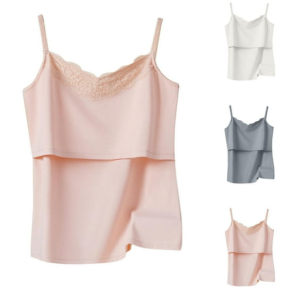 QNANSPI Maternity Shirts,Women Nursing Tank Tops,Pull Aside Nursing Tank Sleeveless Maternity Top for Breastfeeding