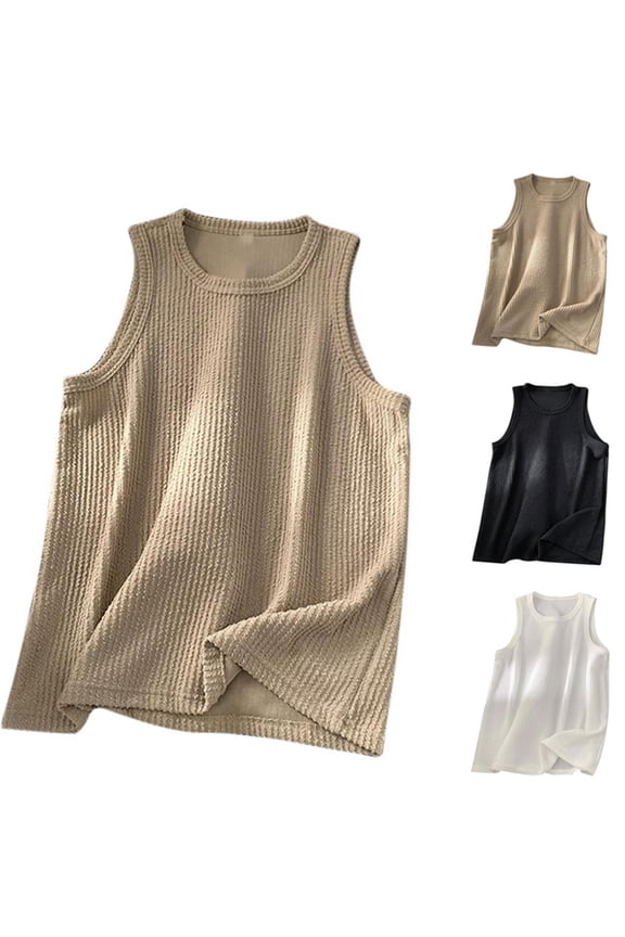 Men's Casual Breathable Sleeveless Tops, Fast Dry Muscle Gym Tank Tops, Sleeveless Shirts Men's Plus Size Solid Color Sports Crew Neck Basic Daily Leisure Shirts