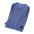 thumbnail image 1 of QNANSPI Men's Long Sleeve Pajama Top, Crew Neck Soft Breathable Pullover Sleep Shirt, Loose Fit Loungewear Nightwear Base Layer for Home Sleeping, Sizes XXL, 1 of 7