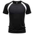 thumbnail image 1 of QNANSPI Mens Summer Tops, Workout Shirts for Men, Color Panels Mens Short Sleeve Crew Neck Mesh Casual Sporty Workout Outdoor Breathable Lightweight Tops, 1 of 5