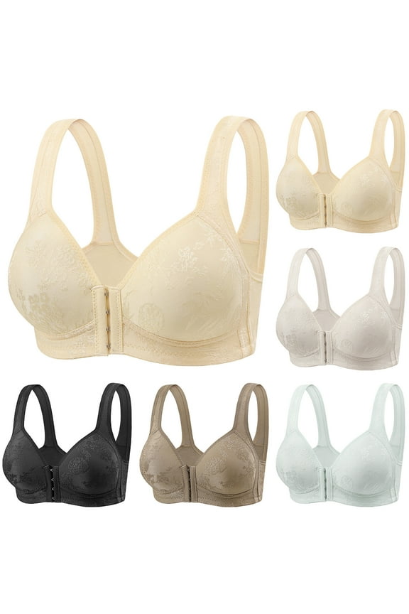 Nursing Bras for Women,Everyday Bras,Wireless Plus Size Bra Front Hook Thin Comfortable Push Up Lift Daily Wear No Underwire Support