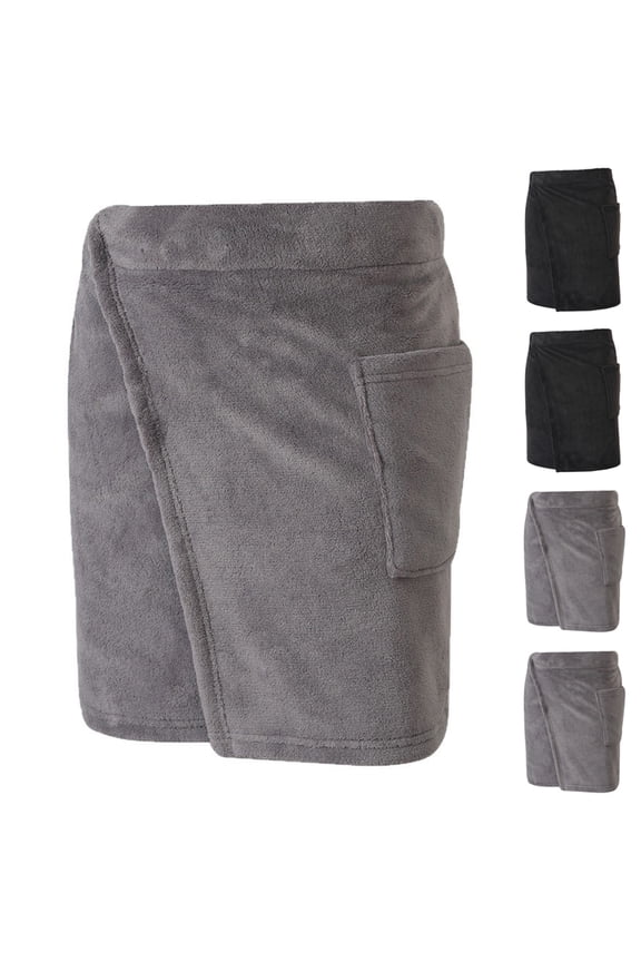 Pajama Shorts for Men, Mens Pajama Bottoms, Mens Solid Color Pocket Wearable Bath Robe
