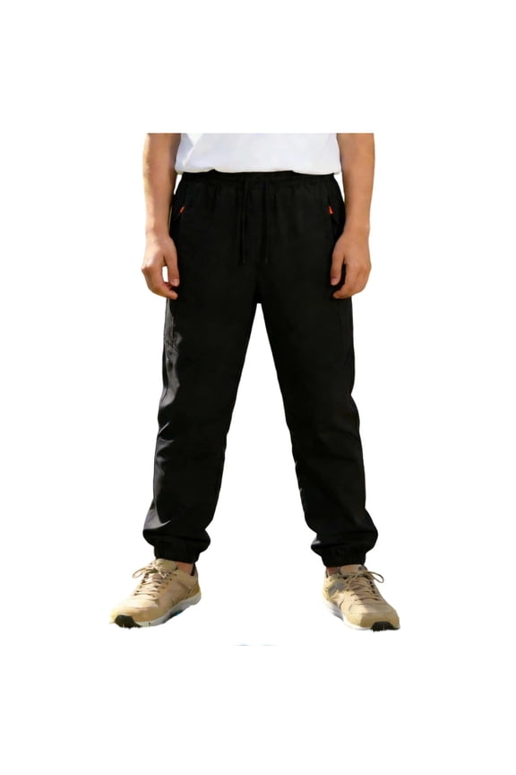 Pants for Boys, Kids Fashion Pants, Big Kids Boys Elastic Waist Pants Side Pockets Casual Style Splice Tapered Leg Daily Outdoor Wear 5-13 Years