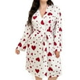 thumbnail image 1 of QNANSPI Plus Size Robes for Women, Summer Robes for Ladies, Faux Silk Solid Color Short Kimono Robe Open Front Morning Bathrobe Soft Lightweight Loungewear for Home, 1 of 2