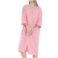 thumbnail image 1 of QNANSPI Robes for Women,Women's Zip Up Robe,Robes for Women Bathrobe Soft Knee Length Loungewear Long Bathrobe Night-robe, 1 of 4