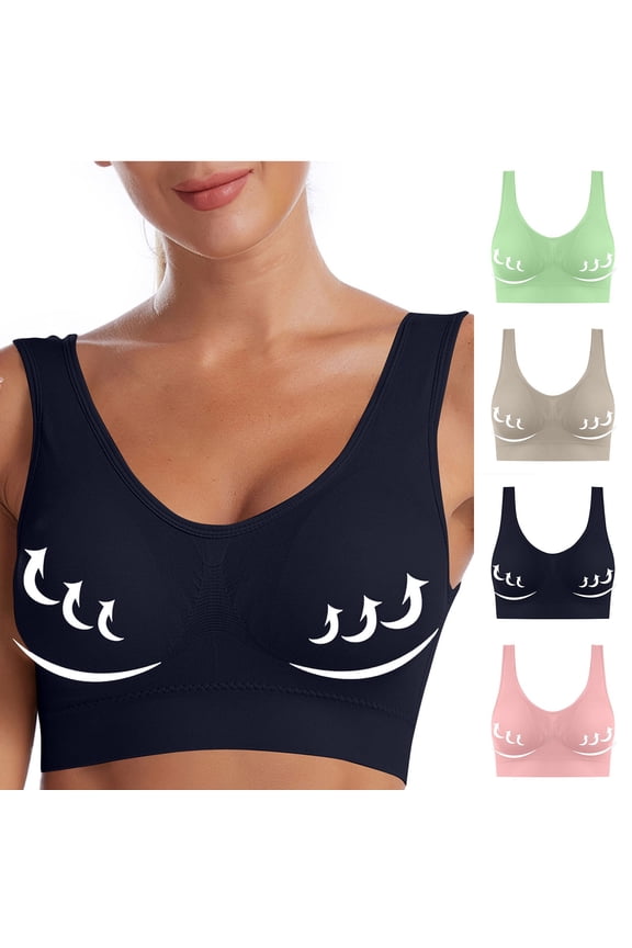Seamless Bra for Women,Everyday Bras,Seamless Wirefree Bralette Camisole Comfortableable Support Breathable Built-In Shelf Bra