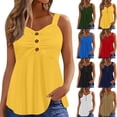 thumbnail image 1 of QNANSPI Short Sleeve Shirts for Women, Womens Casual Tops, Women's Solid Color Casual Daily Wear Top Floral Summer Button Short Sleeve Basic Blouse, 1 of 7