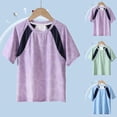 thumbnail image 1 of QNANSPI Short Sleeve Tops for Boys and Girls,Kids Active Athletic Shirts,Children's Solid Color Summer Breathable Sports T-shirt Mid Size Children's Short Sleeved Round Neck, 1 of 4