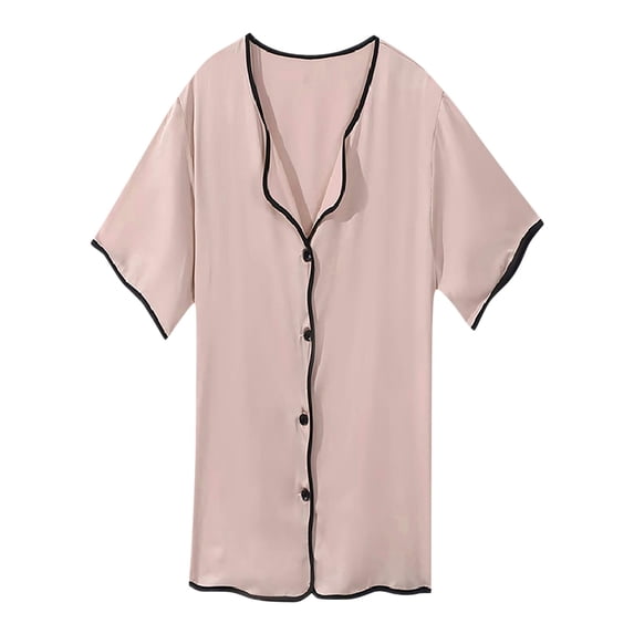QNANSPI Summer Robes for Women, Long Nightgowns for Ladies, Women's Print Casual Home Loose Bathrobe Soft Lightweight Loungewear Robe for Daily Home Wear