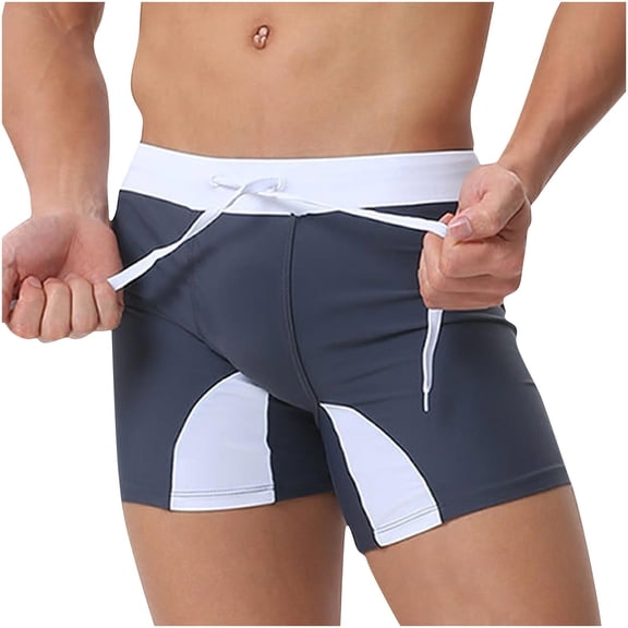 QNANSPI Swimming Trunks for Men, Mens Swim Shorts, Mens Fitted Reflective Low Waist Swim Shorts
