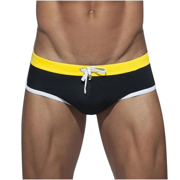 QNANSPI Swimming Trunks for Men, Mens Swim Shorts, Mens Solid Color Fast Dry Low Waist Swim Briefs