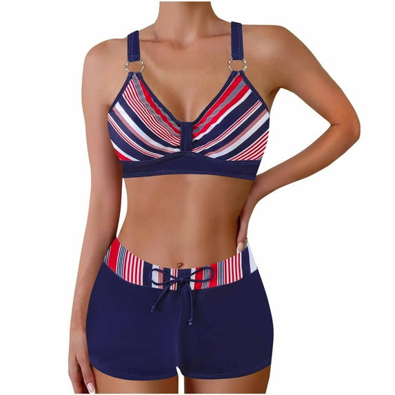 QNANSPI Swimsuit Sets for Women, Womens Swimsuits 2 piece, Womens Plus Size Leopard Print Modern Bikini Set 2 Piece Swimsuit