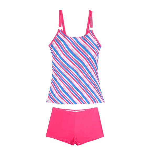 QNANSPI Swimsuit Sets for Women, Womens Swimsuits 2 piece, Womens Plus Size Print Conservative Bikini 2 Piece Swimsuit Set for Swim