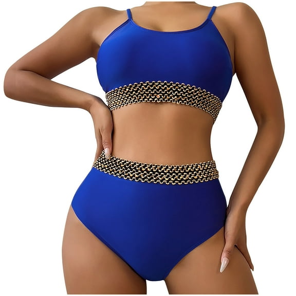 QNANSPI Swimsuit Sets for Women, Womens Swimsuits 2 piece, Womens Solid Color Bikini Set with Soft Cups 2 Piece Swimsuit Set