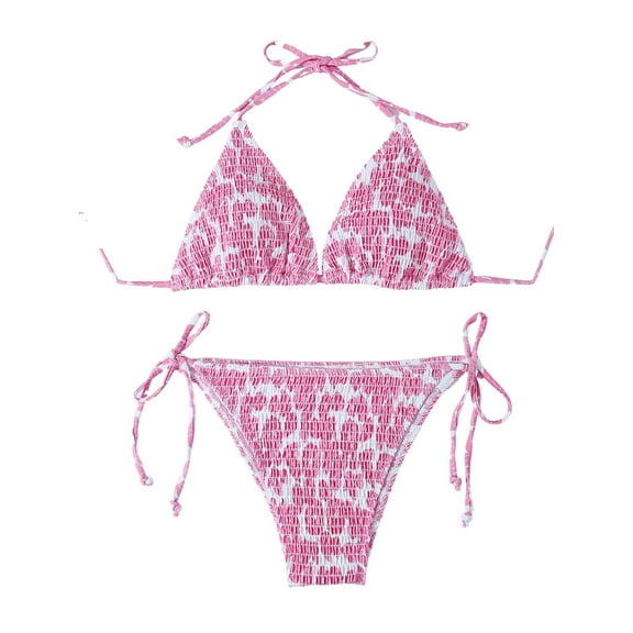 QNANSPI Swimsuit Sets for Women, Womens Swimsuits 2 piece, Womens Stylish Print Bikini Set with Soft Cups