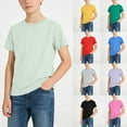thumbnail image 1 of QNANSPI T-Shirts for Boys, Boys Short Sleeve Tops, Kids 1-15 Years Solid Color Round Neck Short Sleeve T-Shirt Casual Everyday Top, 1 of 6