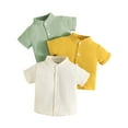 thumbnail image 1 of QNANSPI T-Shirts for Boys, Boys Short Sleeve Tops, Toddler Kids 6 Months-3 Years Fashion Solid Color Short Sleeve School Style Shirt 3-Pack, 1 of 5