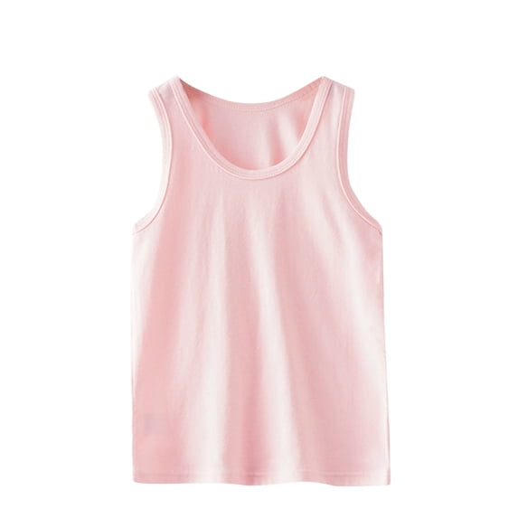 QNANSPI Tank Top for Boys and Girls,Girl's Camisole Tank Tops,Shirts for Kids Sleeveless Solid Graphic T-Shirt Round Neck Crop Top for Girls and Boys Tank Top Tee