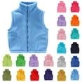 thumbnail image 1 of QNANSPI Tank Top for Boys and Girls,Kids Winter Sleeveless Jacket,Children's Winter Solid Color Thick Fleece Stand Up Tie with Zipper for Outerwear Warm Tank Top, 1 of 4