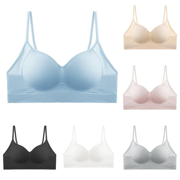 QNANSPI Women Backless Bra,Everyday Bras,Backless Wireless Bra Solid Color Seamless Support Lift Lightly Lined Everyday Wear