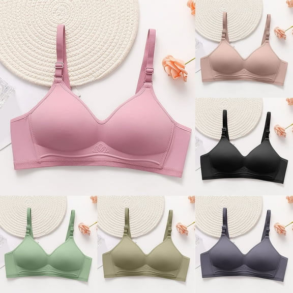 QNANSPI Women Backless Bra,Everyday Bras,Solid Color Low Back Bra Wireless Push Up Comfortable Support Seamless Bralette for Deep Neckline Tops