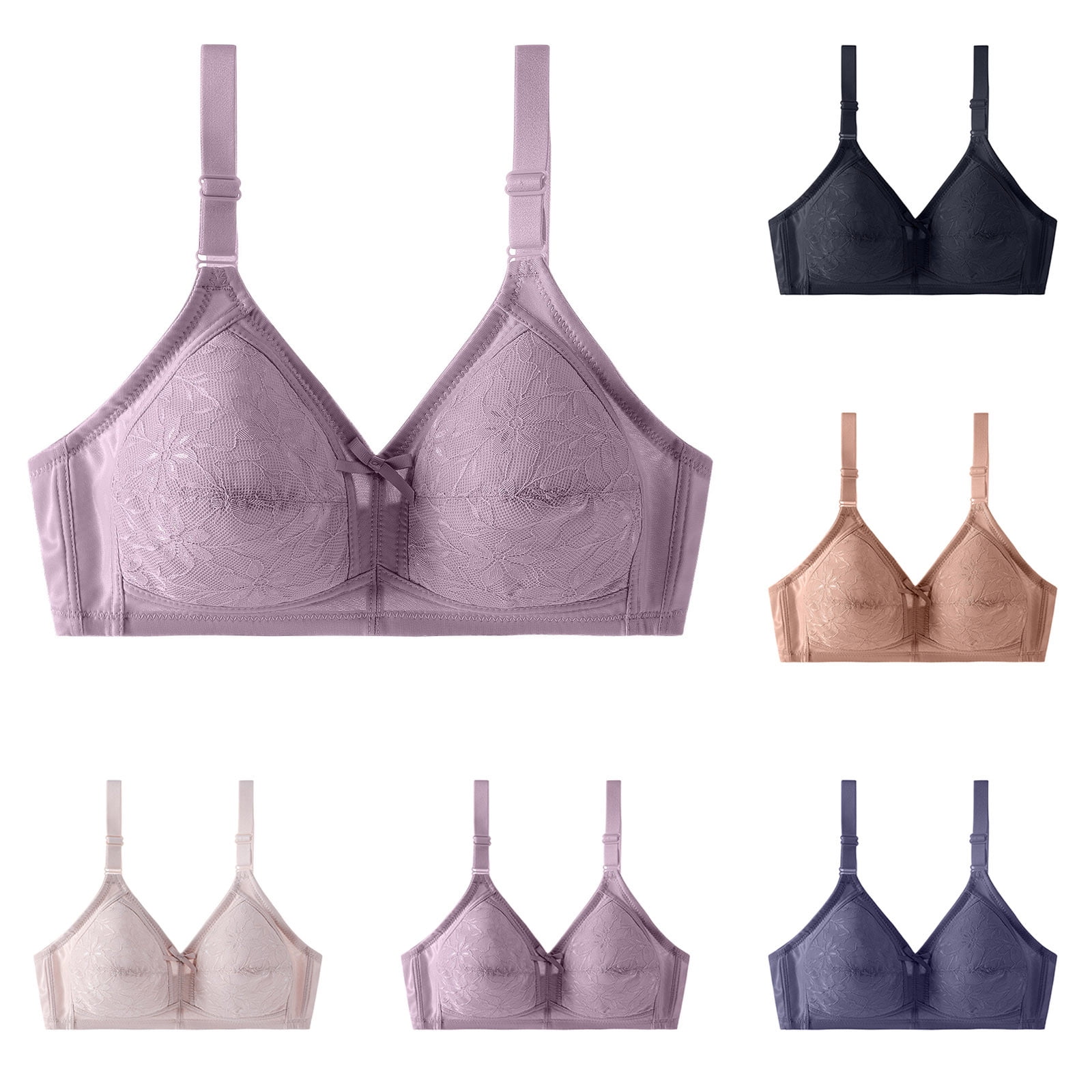 QNANSPI Women Bralette Bra,Everyday Bras,Embroidered Wireless Bra ...