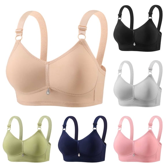 QNANSPI Women Comfortable Bras, Sports Bras for Women, Seamless Molded Cup Bra for Women Wireless Lightly Padded T-Shirt Bra Breathable Bra