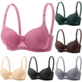 thumbnail image 1 of QNANSPI Women Comfortable Bras, Sports Bras for Women, Womens Lace Bralette Wireless Unlined Back Hook Breathable Light Support Everyday Bra, 1 of 3
