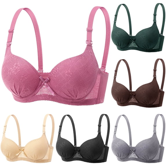 QNANSPI Women Comfortable Bras, Sports Bras for Women, Womens Lace Bralette Wireless Unlined Back Hook Breathable Light Support Everyday Bra