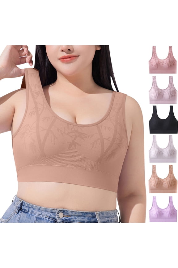 Women Sports Bras,Everyday Bras,Plus Size Support Sports Bra Wireless Comfortable Lift Seamless Motion Control Bra