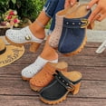 thumbnail image 1 of QNANSPI Women's Beach Slides, Casual Footwear for Women, Womens Casual Warm Season Solid Color Closed Toe Elevated Sole High Heel Recent Trend Shoes, 1 of 6