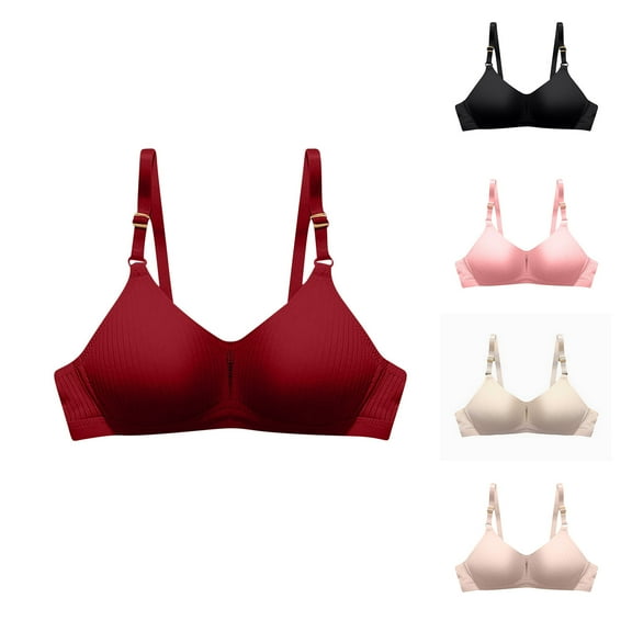 QNANSPI Women's Plus Size Bras,Balconette Bras,Wireless Lightly Lined Bra for Teens and Young Women Comfortable Push Up Support Thin Breathable Everyday Bralette