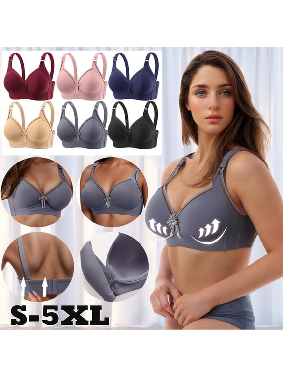 Women's Plus Size Bras,Jelly Bra,Wireless Push Up Bra Breathable Comfortable Support Side Smoothing Lightly Lined Demi Bra for Daily Wear