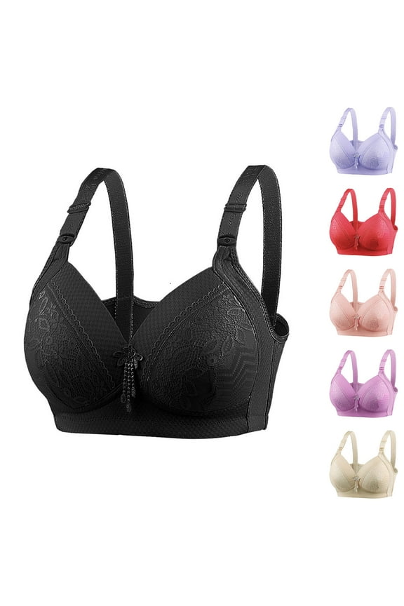 Women's Plus Size Bras,Push Up Bra,No Underwire Bra C Cup Push Up Support Side Smoothing Comfortable Light Massage Padding