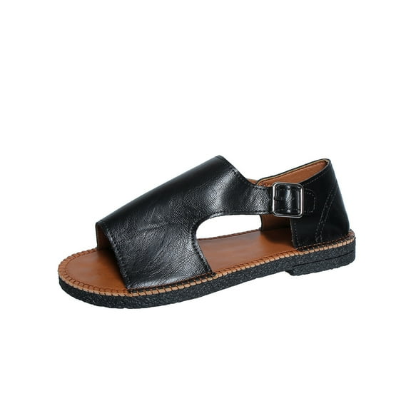 QNANSPI Women's Wedge Heel Shoes, Summer Casual Footwear for Women, Women Low Heel Bohemian Style Strappy Flat Heel Footwear For Beach Casual Summer Shoes